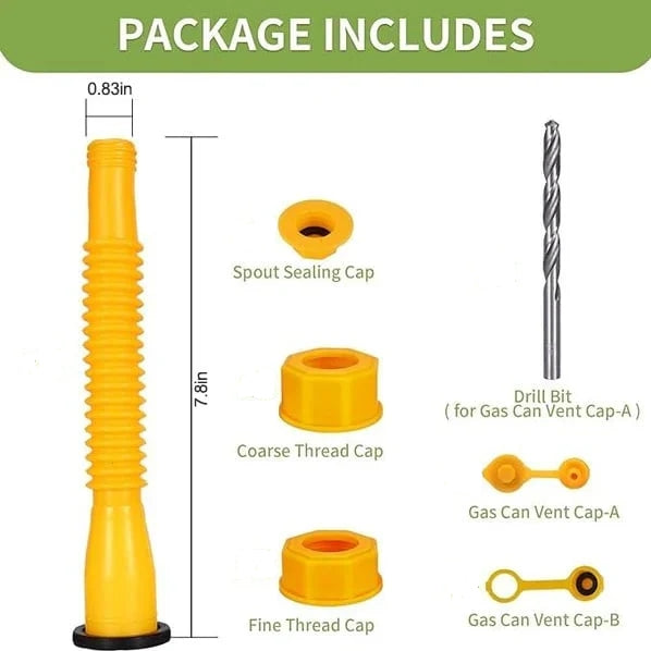 Upgraded Replacement Gas Can Spout With Flexible Nozzle For 1 To 10 Gal Cans