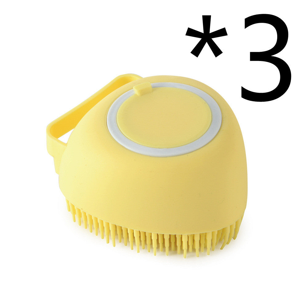 Silicone Dog Grooming Brush Bath Massage Gloves Shampoo Dispenser
