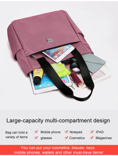 Waterproof Nylon Shoulder Bag Large Capacity Multi Pocket Design