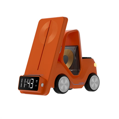 Car Shaped Wireless Charging Dock With LED Alarm Clock Fast Charge