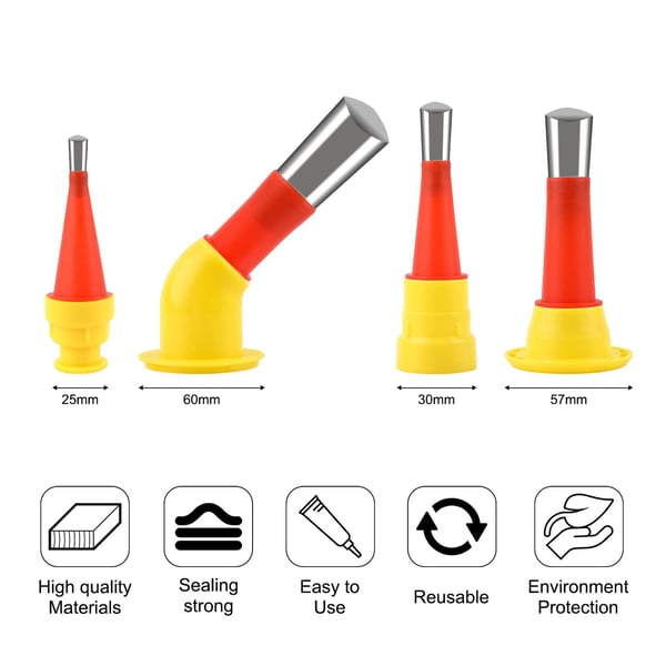 Universal Integrated Caulking Nozzle Tool Kit With Rubber Components
