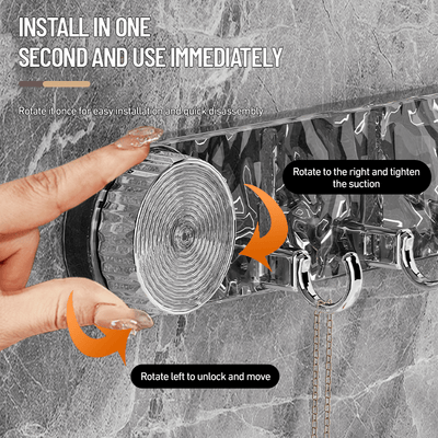 Rotating Suction Cup Hooks With Corrugated Row And Sturdy Hooks
