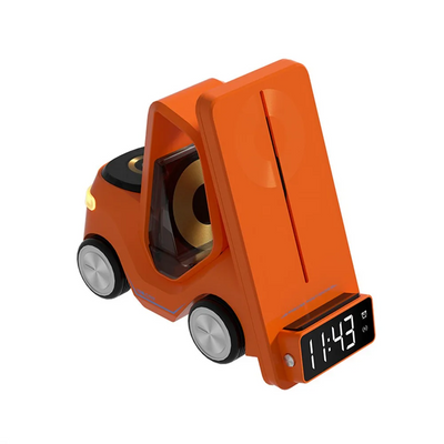 Car Shaped Wireless Charging Dock With LED Alarm Clock Fast Charge