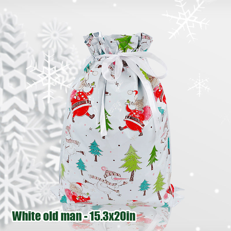 Christmas Drawstring Gift Bag Festive Holiday Present Pouch