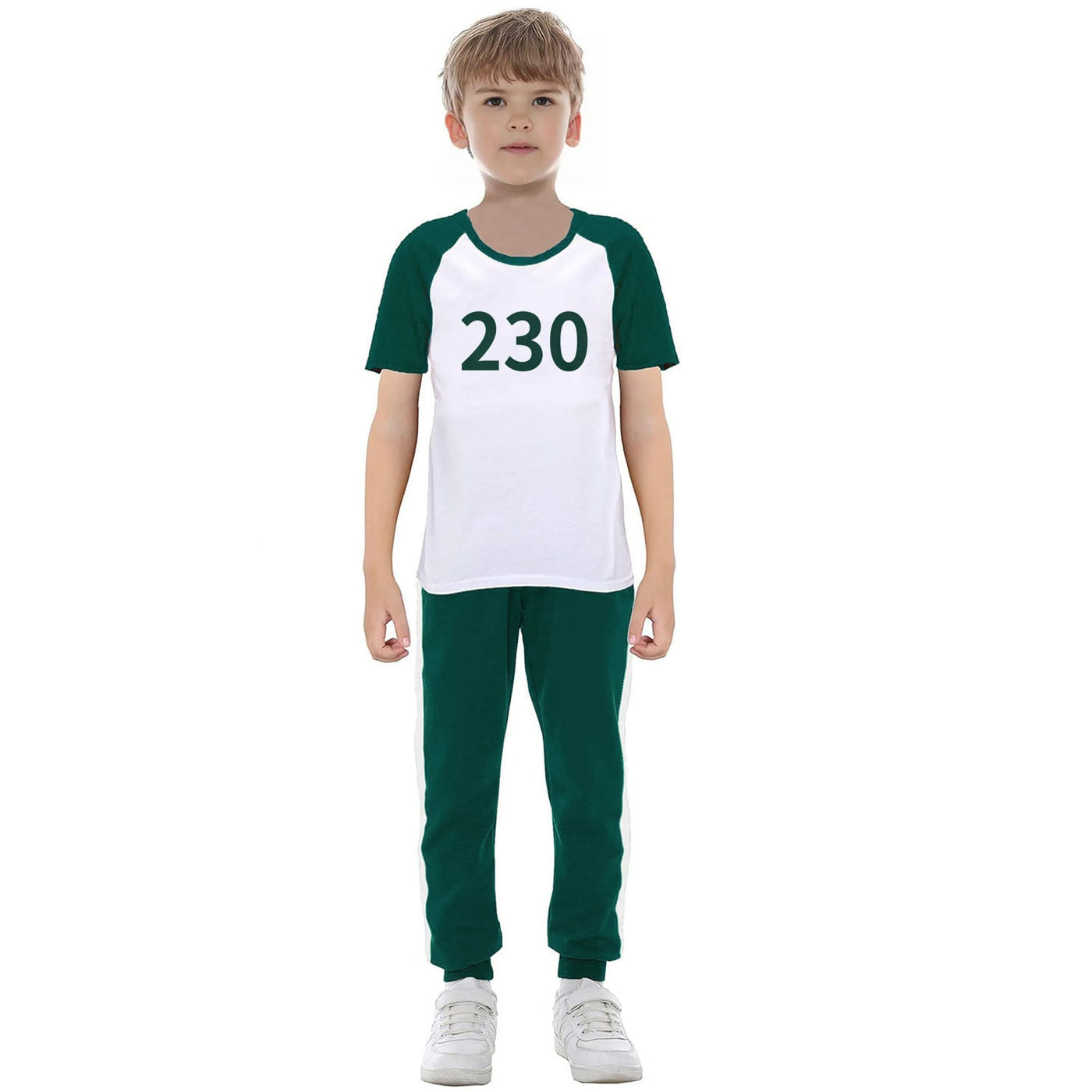 Kids Cosplay Costume Green T-shirt And Pants Set For Players