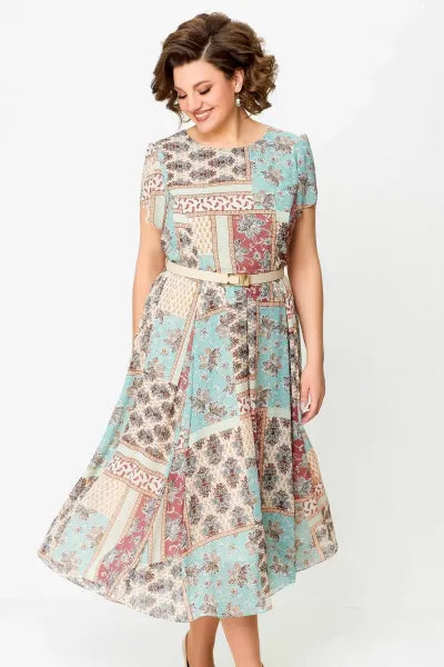Comfortable Elegant Patchwork Printed Dress For Women