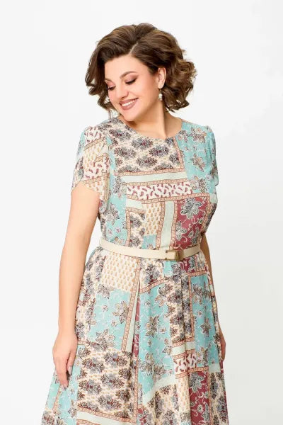 Comfortable Elegant Patchwork Printed Dress For Women