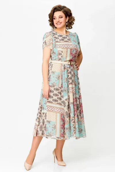 Comfortable Elegant Patchwork Printed Dress For Women