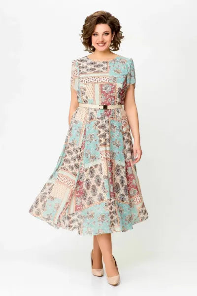 Comfortable Elegant Patchwork Printed Dress For Women