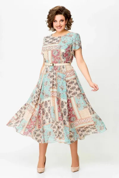 Comfortable Elegant Patchwork Printed Dress For Women