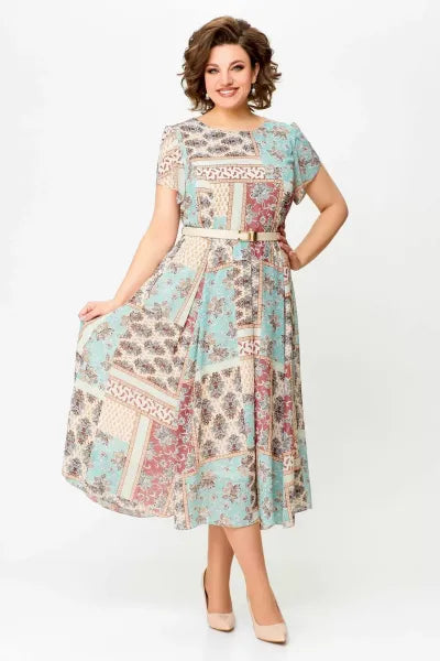 Comfortable Elegant Patchwork Printed Dress For Women