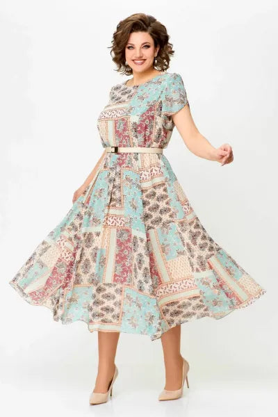 Comfortable Elegant Patchwork Printed Dress For Women