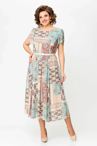 Comfortable Elegant Patchwork Printed Dress For Women