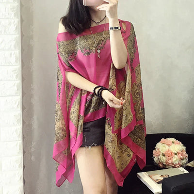 French Style Lightweight Sun Protection Shawl For Women