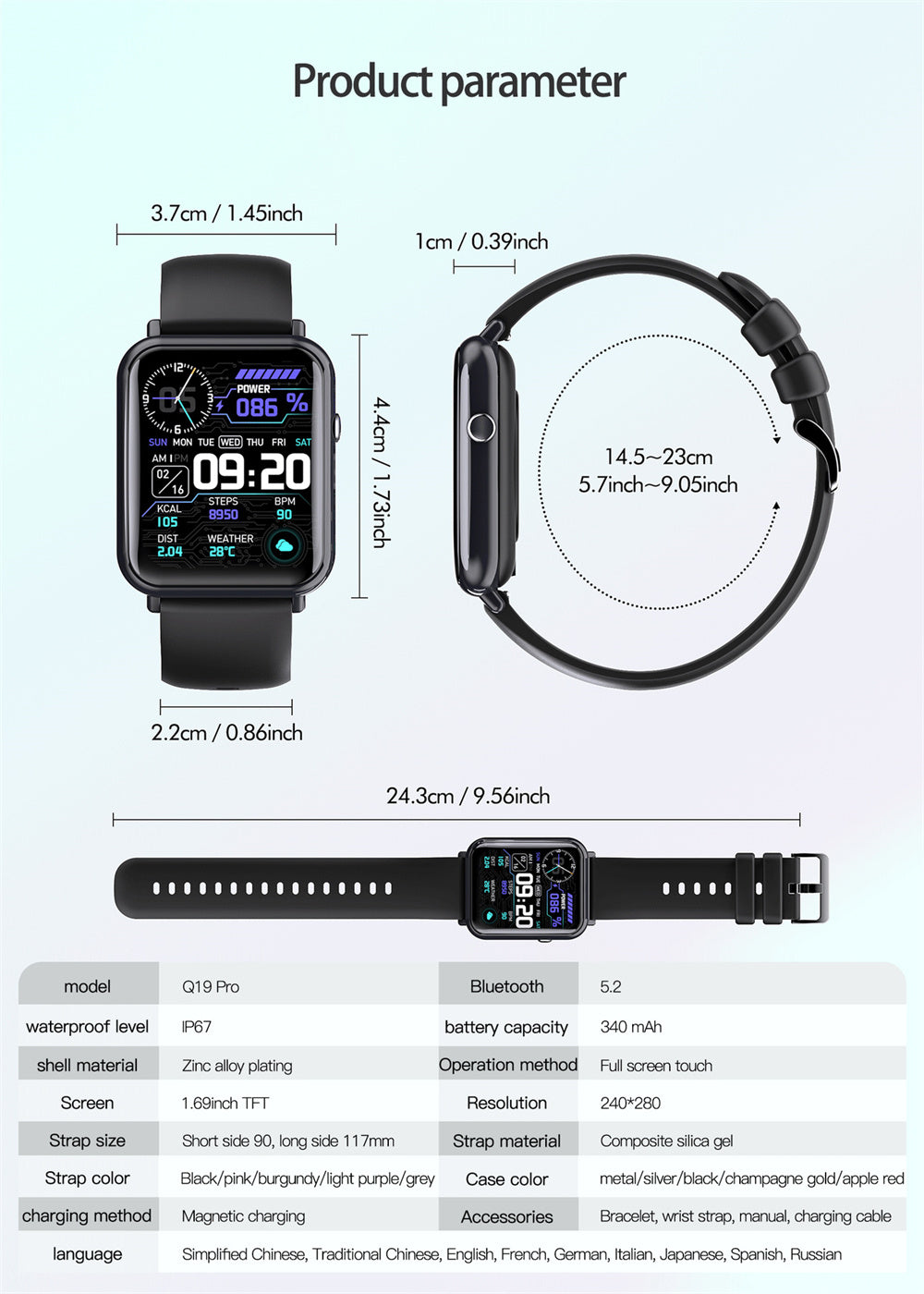 Smart Waterproof Watch With Fitness Tracker And Heart Rate Monitor