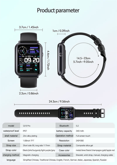 Smart Waterproof Watch With Fitness Tracker And Heart Rate Monitor