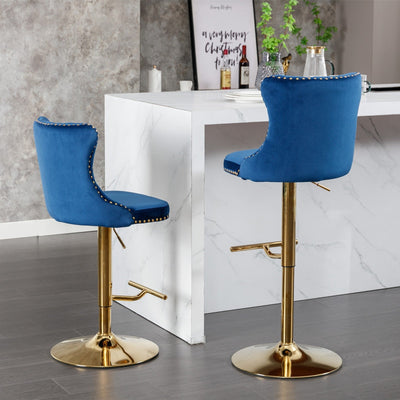 Upholstered Bar Stools With Backs Comfortable Tufted Set Of 2