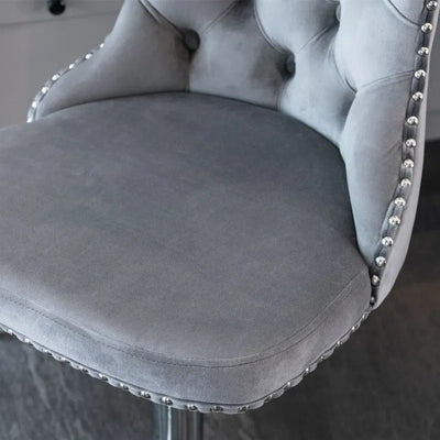 Modern Chrome Bar Stools With Upholstered Backs Set Of 2