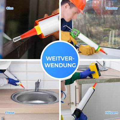 Universal Integrated Caulking Nozzle Tool Kit With Rubber Tips