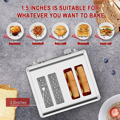 Geek Chef 4 Slice Stainless Steel Toaster Extra-Wide Slots Dual Controls