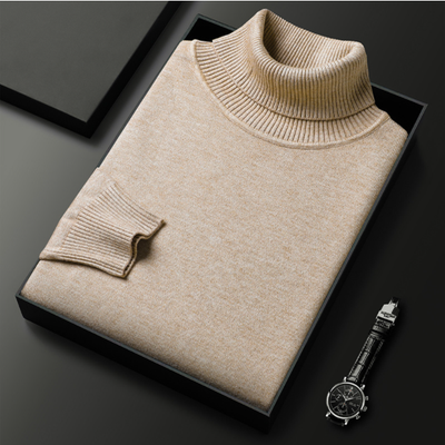 Men's Cashmere Turtleneck Sweater Solid Color Soft Warm Knit