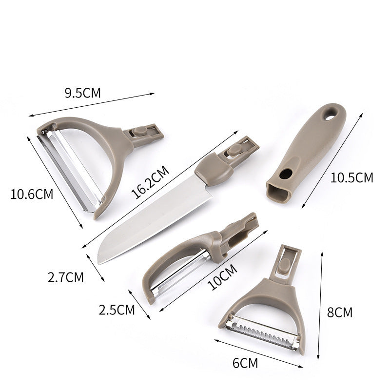 Multi-function Kitchen Peeler Set Stainless Steel Cutter Board Tools