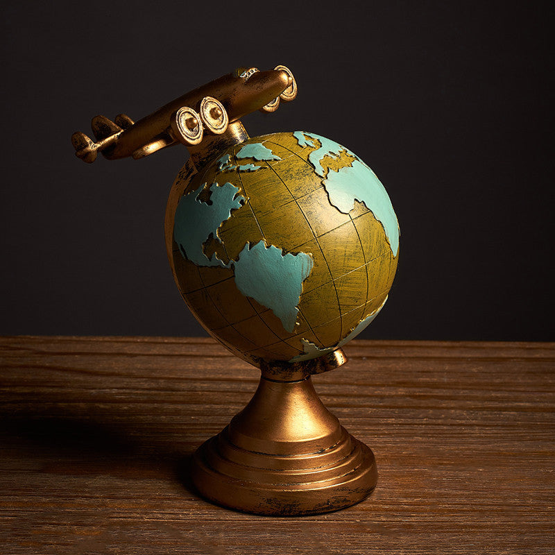 Retro Globe Clock Classic Design Decorative Table Clock