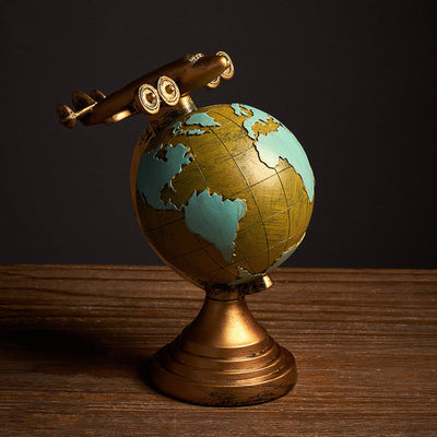 Retro Globe Clock Classic Design Decorative Table Clock