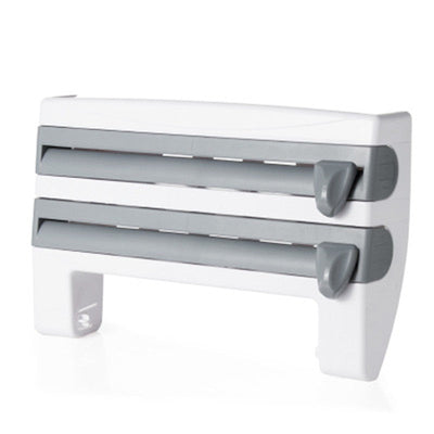 4-in-1 Kitchen Roll Holder Dispenser For Foil Film Wrap Tissue Paper