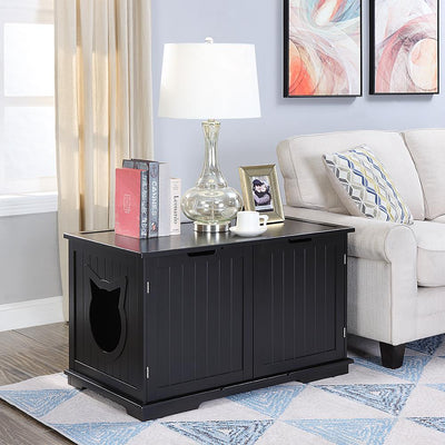 Bench Litter Box Enclosure With Storage And Comfortable Seating
