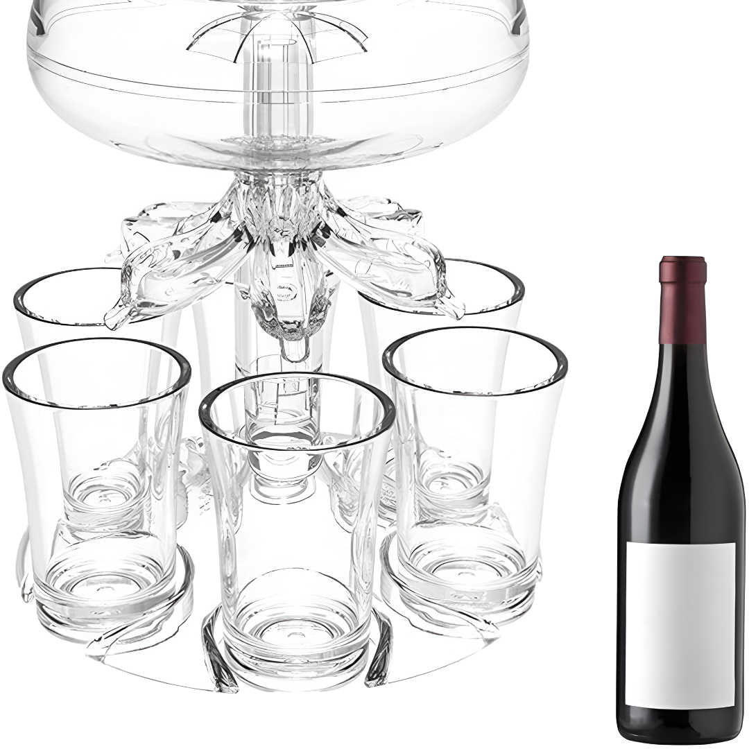 Shot Glass Dispenser With Convenient Holder For Easy Serving