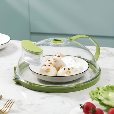Microwave Food Cover With Adjustable Steam Vent For Even Heating
