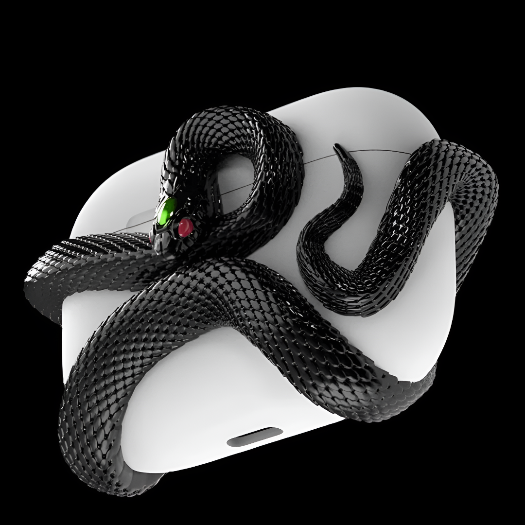 3D Snake AirPods Case Protective Cover For Wireless Earbuds