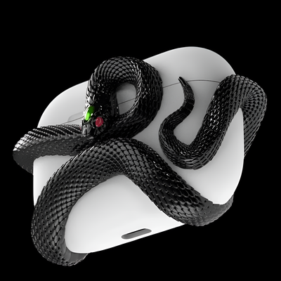 3D Snake AirPods Case Protective Cover For Wireless Earbuds