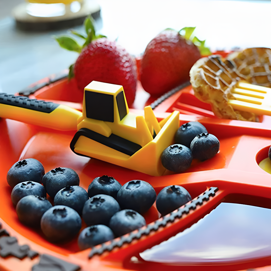 Bulldozer Toddler Cutlery Set Fun Mealtime Utensils For Kids