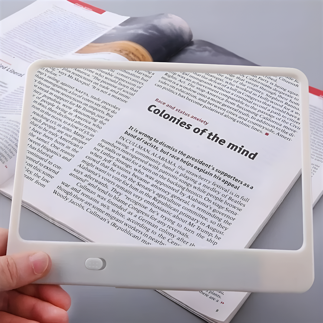 LED Magnifier Lighted Page Reader For Easy Reading Tasks