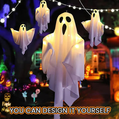 Halloween Glowing Ghost Chandelier Spooky Party Decoration Light