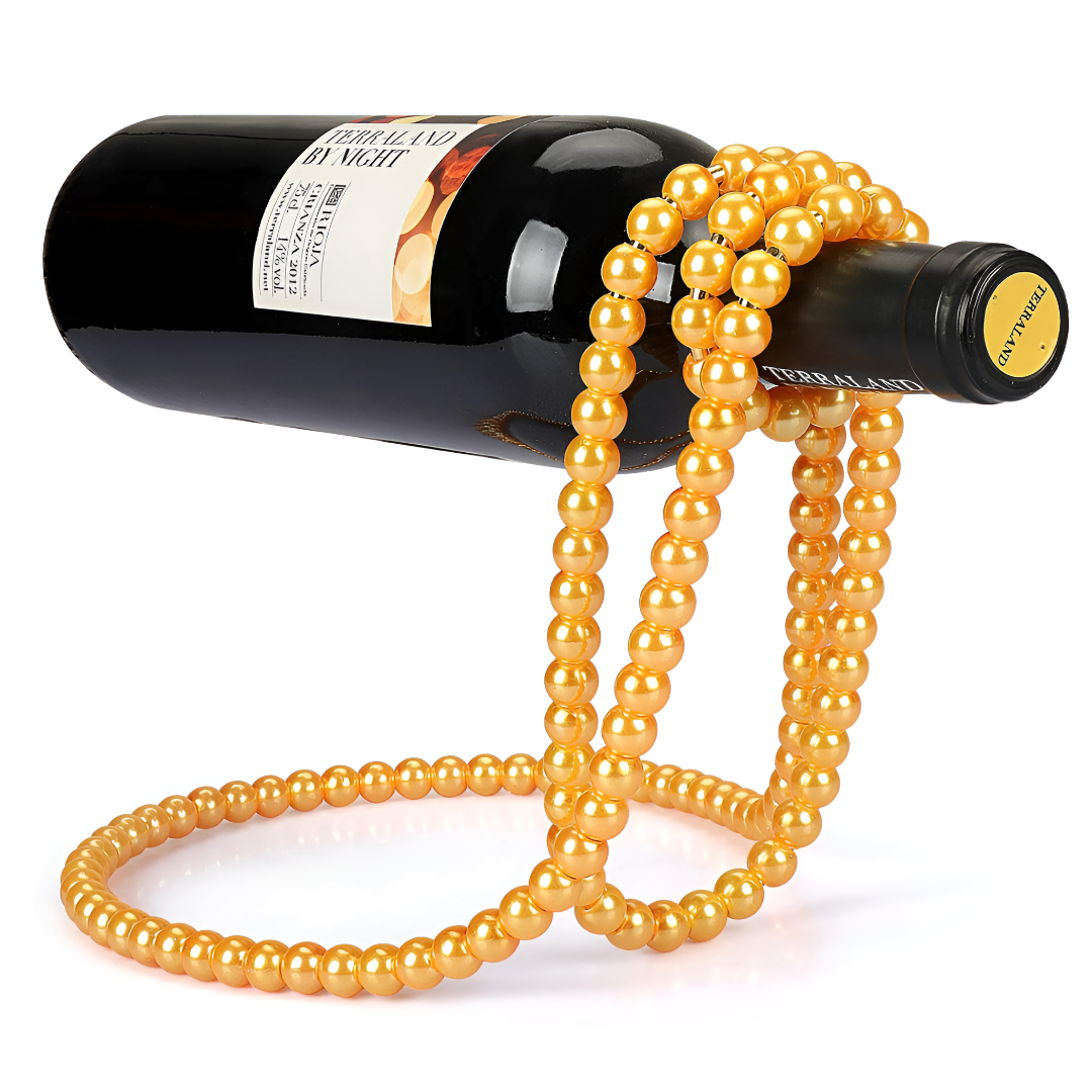 Floating Pearl Wine Bottle Holder Elegant Display Stand