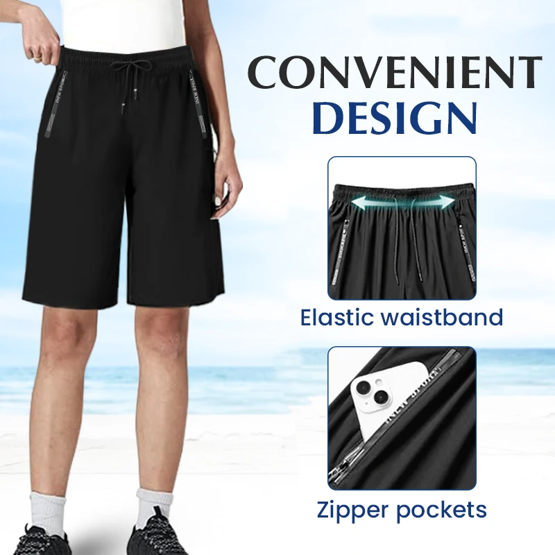 Unisex Ice Silk Quick Drying Stretch Shorts For Active Wear