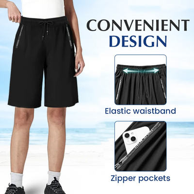 Unisex Ice Silk Quick Drying Stretch Shorts For Active Wear