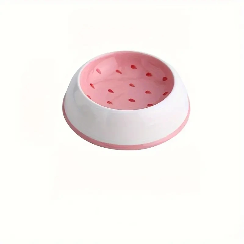 Ceramic Pet Bowl With Fruit Design Anti-Tip Food And Water Feeder