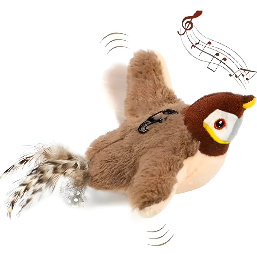 Interactive Cat Toy Flapping Chirping Bird For Play