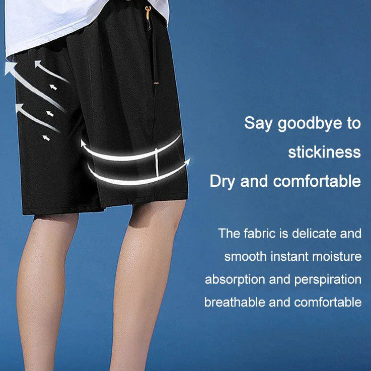 Unisex Ice Silk Quick Drying Stretch Shorts For Active Wear