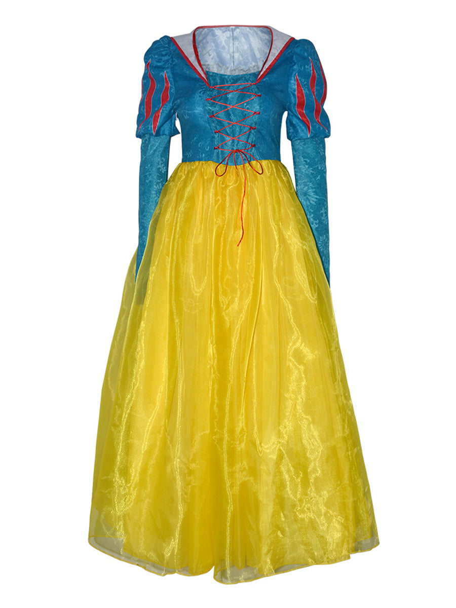 Women Princess Dress Long Sleeve Elegant Maxi Costume For Adults