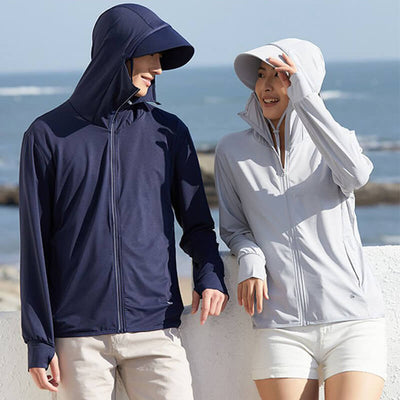 Detachable Large Brim UPF 50+ Sun Protection Clothing Ice Silk