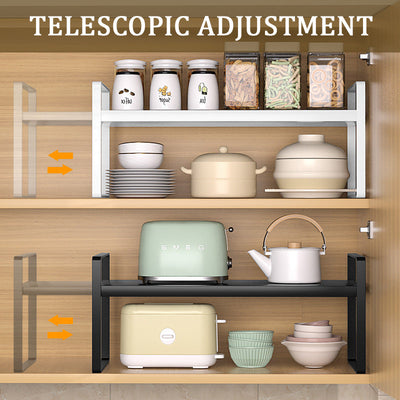 Retractable Cabinet Rack With Layered Storage For Organizing