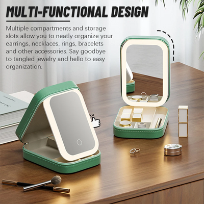 LED Adjustable Makeup Mirror With 5x 10x 15x Magnifying Lens