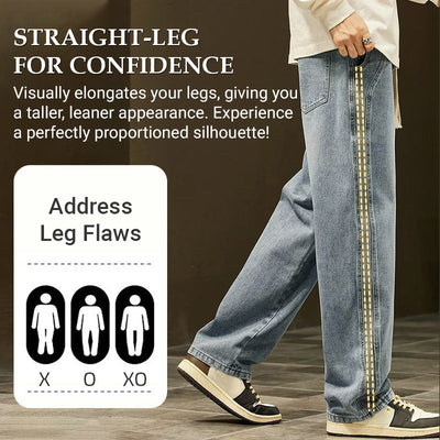 Men's Loose Straight Jeans Comfortable Durable Casual Denim Pants