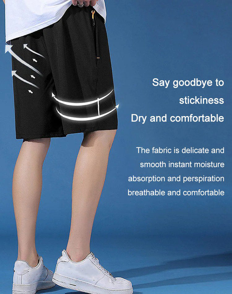 Unisex Ice Silk Quick Drying Stretch Shorts Comfortable Lightweight
