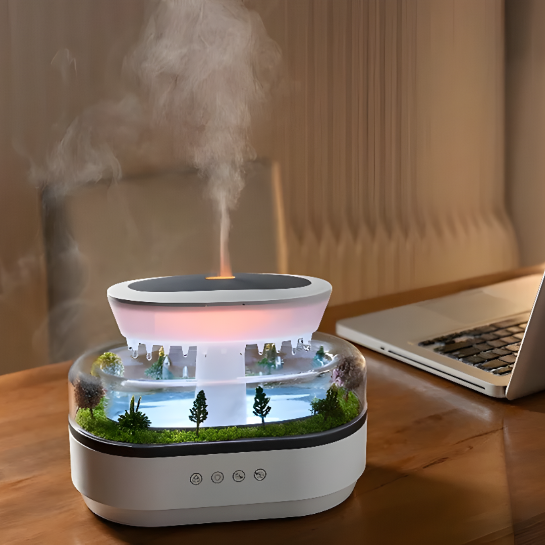 Raindrop LED Humidifier With Soothing Night Light And Whisper Quiet Operation